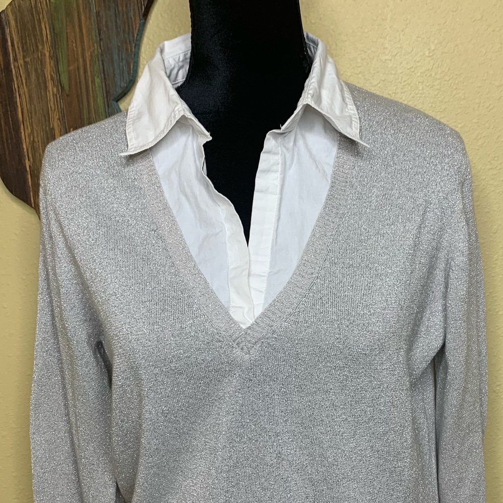 Chaps Glimmer Layered-look Sweater - Picture 2 of 8